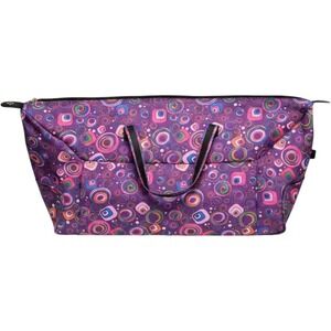Rolling Duffel Bag Travel Luggage Purple Multi Geometric Retro Mod Wheels